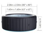 MSpa Aurora Whirlpool 6 Personen 204x204x70cm, 138 Massagedüsen, LED – Bild 16