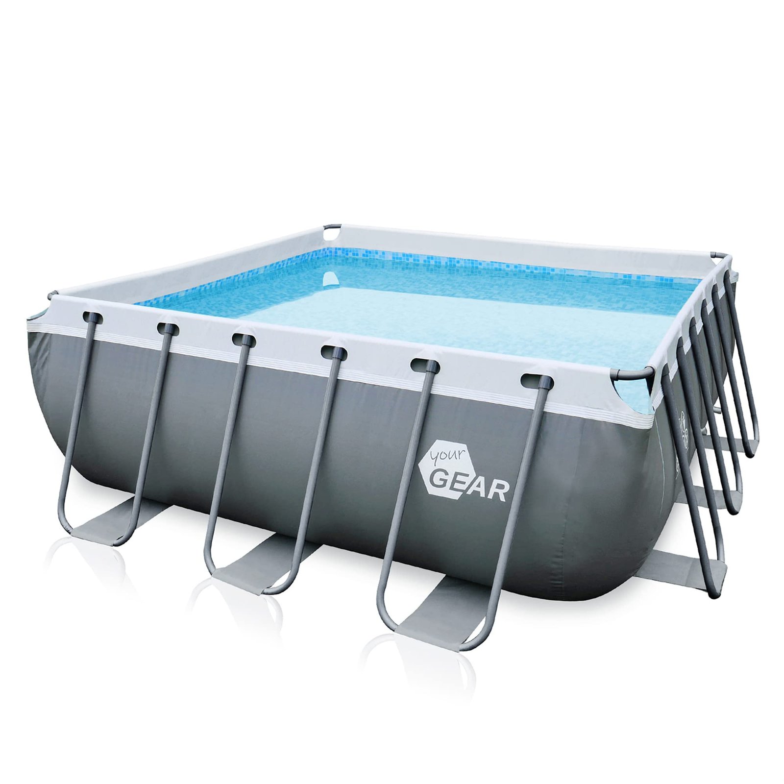 61i9sao5HHL GEAR Stahlrahmenpool 300x200x76cm, rechteckig, Aufstellpool – Bild 1