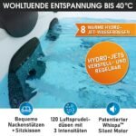 MSpa Oslo Amber Whirlpool 6 Personen, feste Wand, 160x160x65cm, 120 Massagedüsen, LED – Bild 10