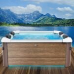MSpa Oslo Amber Whirlpool 6 Personen, feste Wand, 160x160x65cm, 120 Massagedüsen, LED