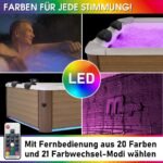 MSpa Oslo Amber Whirlpool 6 Personen, feste Wand, 160x160x65cm, 120 Massagedüsen, LED – Bild 8