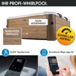 MSpa Oslo Amber Whirlpool 6 Personen, feste Wand, 160x160x65cm, 120 Massagedüsen, LED – Bild 5