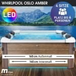 MSpa Oslo Amber Whirlpool 6 Personen, feste Wand, 160x160x65cm, 120 Massagedüsen, LED – Bild 3