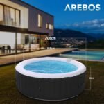 Arebos Whirlpool 6 Personen Ø208cm, 130 Massagedüsen, Heizung – Bild 3