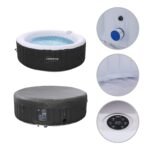 Arebos Whirlpool 6 Personen Ø208cm, 130 Massagedüsen, Heizung – Bild 8