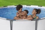 Bestway Steel Pro MAX Aufstellpool Ø366x100cm, lichtgrau, rund, Filterpumpe – Bild 9