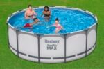 Bestway Steel Pro MAX Aufstellpool Ø396x122cm, lichtgrau, rund, Filterpumpe – Bild 3