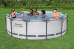 Bestway Steel Pro MAX Aufstellpool Ø366x100cm, lichtgrau, rund, Filterpumpe – Bild 4